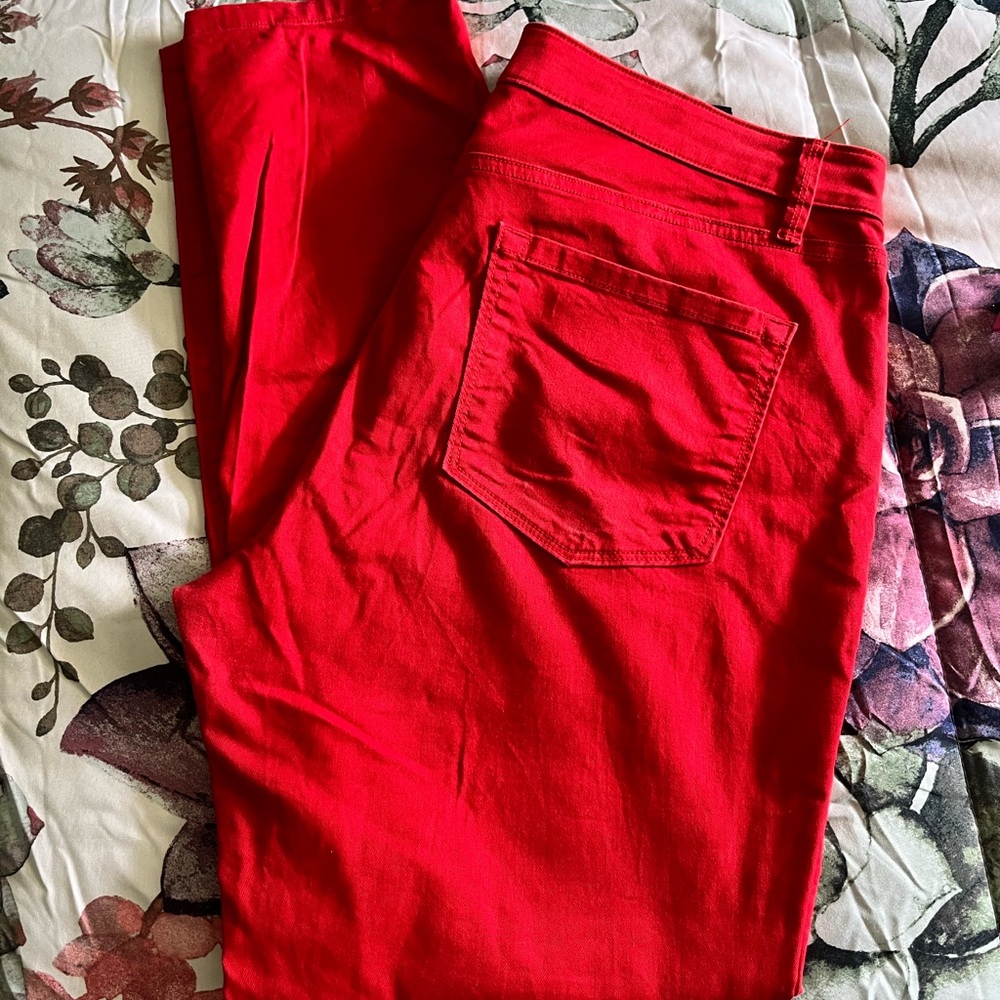 The Loft RED BOTTOMS. Size 31/12 Curvy Skinny